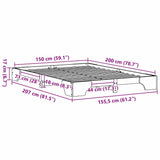 Bed Frame Natural 150 x 200 cm Solid Pine Wood 872857