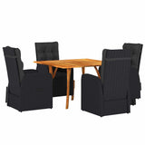 Garden Dining Set 5 pcs Black Poly Rattan 3172823