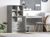 Desk with Drawer with Shelf with Storage 2 pcs Concrete Grey 3337348