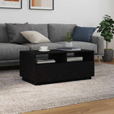 Coffee Table with LED Lights Black Oak 90x49x40 cm 862254