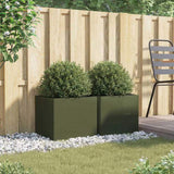 Planters 2 pcs Olive Green 42x40x39 cm Steel 841554