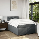 ZNTS Box Spring Bed with Mattress Dark Grey 120x200 cm Fabric 3285863
