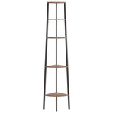 5-Tier Corner Shelf Dark Brown and Black 45.5x31.5x180 cm 336395