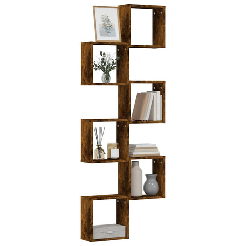 ZNTS Wall Cube Shelves 6 pcs Smoked Oak 30x15x30 cm 815881