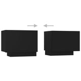 TV Cabinet with LED Lights Black 260x35x40 cm 3081916