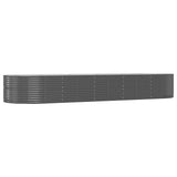 Garden Raised Bed Anthracite 447x140x68 cm Galvanised Steel 319111