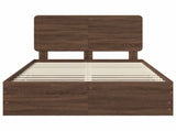 Bed Frame with Drawer Brown Oak 135 x 190 cm Engineer Wood 3412608