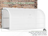 Outdoor Walk-In Greenhouse, Plant Nursery with Zippered Doors, PE Cover and 3-Tier Shelves, White, T3398P318754