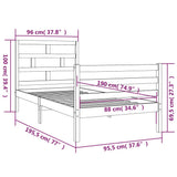 Bed Frame without Mattress White 90x190 cm Single Single Solid Wood 3101249