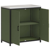 Kitchen Storage with Shelf Olive Green 90 x 50 x 92 cm Steel 874985