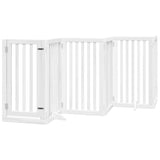 Dog Gate with Door Foldable 15 Panels White 750 cm Poplar Wood 3155652
