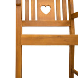 Garden Chairs 2 pcs Natural Solid Acacia Wood 42028088