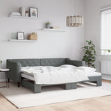 Daybed with Trundle without Mattress Dark Grey 90x190 cm Single 3197496