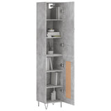 Highboard Concrete Grey 34.5x34x180 cm Engineered Wood 3199141