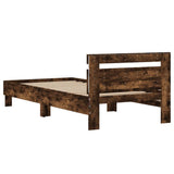 Bed Frame without Mattress with LED Lights Smoked Oak 100x200 cm 838712