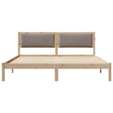 Bed Frame with Headboard Taupe 200 x 200 cm Solid Pine Wood 3394231