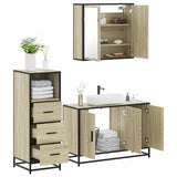 3 Piece Bathroom Furniture Set Sonoma Oak Engineered Wood 3301011