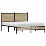 Metal Bed Frame without Mattress Sonoma Oak 140x200 cm 4007869