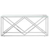 Coffee Table 110x45x45 cm Stainless Steel and Glass 349961