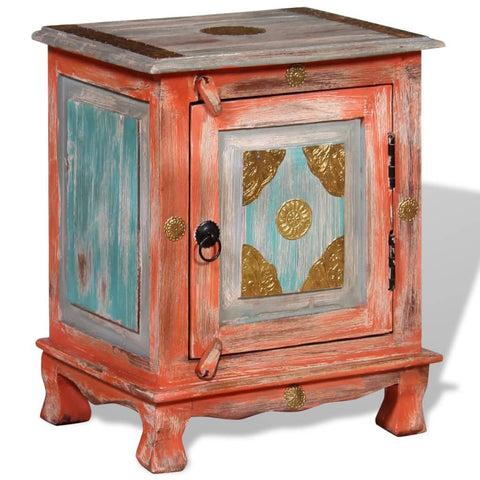 ZNTS Nightstand Solid Mango Wood Orange 243969