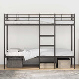 Bunk Bed without Mattress Black 80x200 cm Steel 42000320