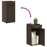 Garden Storage Cabinet Brown 55x55x111 cm Poly Rattan 365560