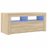 TV Cabinet with LED Lights Sonoma Oak 90x35x40 cm 804322