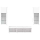 5 Piece TV Wall Units with LED White Engineered Wood 3216597