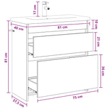 Bathroom Furniture Set Sonoma Oak 81 x 40 x 84.5 cm 3404268