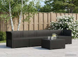 4-Seater Garden Sofa Rattan Look PP Anthracite 3443850