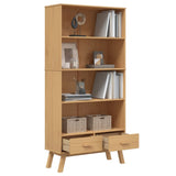 Bookcase 4-Tier OLDEN Brown Solid Wood Pine 358612