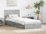 Storage Bed Concrete Grey 75 x 190 cm Engineered Wood 3410850