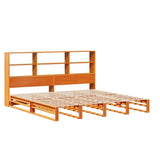 Bookcase Bed without Mattress Wax Brown 200x200 cm Solid Wood 3323934