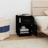 Bedside Cabinet Black 40x34x55 cm Solid Wood Pine 818313