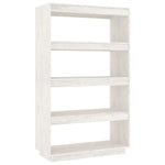 Book Cabinet/Room Divider White 80x35x135 cm Solid Pinewood 810890