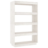 Book Cabinet/Room Divider White 80x35x135 cm Solid Pinewood 810890