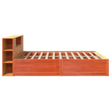 Bed Frame without Mattress Wax Brown 200x200 cm Solid Wood Pine 3323406