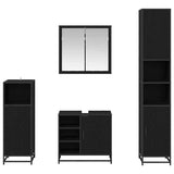 Bathroom Furniture Set 4 pcs Black Oak Engineered Wood 3402476