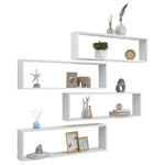 Wall Cube Shelf 4 pcs White 100x15x30 cm Engineered Wood 807080