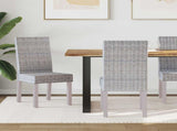 Dining Chair 2 pcs Solid Mahogany Wood White Wash 42012419