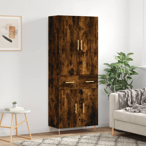 Highboard Smoked Oak 69.5x34x180 cm Engineered Wood 3198142