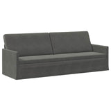 3 Seater Sofa Dark Grey 220 x 81 x 82 cm Corduroy Fabric 42041167