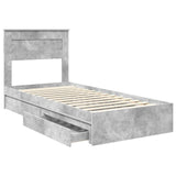 Storage Bed Concrete Grey 100 x 200 cm Engineered Wood 3409935
