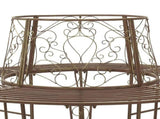 Tree Bench 8-Seater 160 x 89 cm Steel Antique Brown Round 42029533