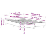 Bed Frame No Mattress White 135x190 cm Double Engineered Wood 861066