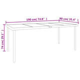 9 Piece Garden Dining Set Black Steel and Textilene 3200681
