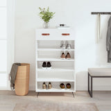 Shoe Cabinet High Gloss White 60x35x105 cm Engineered Wood 829582