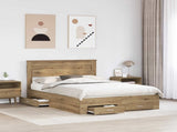 Bed Frame with Drawer Artisan Oak 140 x 190 cm Engineered Wood 3409986