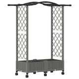 Raised Bed with Trellis and Roof Light Grey 124 x 40 x 129 cm 3423012
