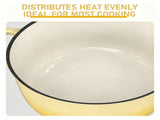 Stainless steel handle, 7.5QT, 7.1L round enamel pot, yellow gradient, includes gloves and 52174694